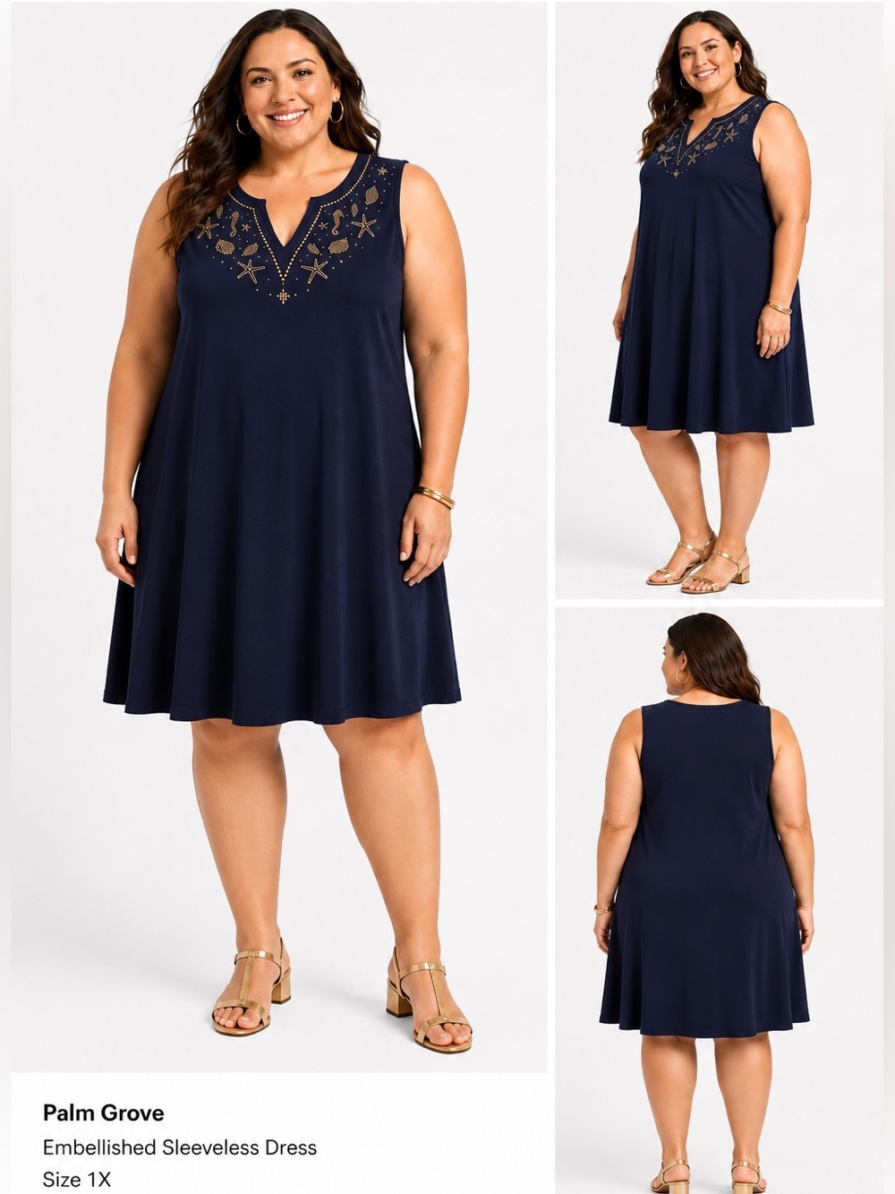 Palm Grove Embellished Dress Size 1X